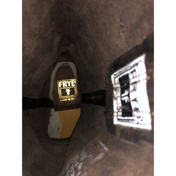 Frye Harness Boots Nubuck Oiled Leather Brown 8 - Picture 13 of 15